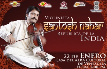 A three member violin group, led by Dr. Santosh Nahar, will be visiting Barinas State, Venezuela  for performances.